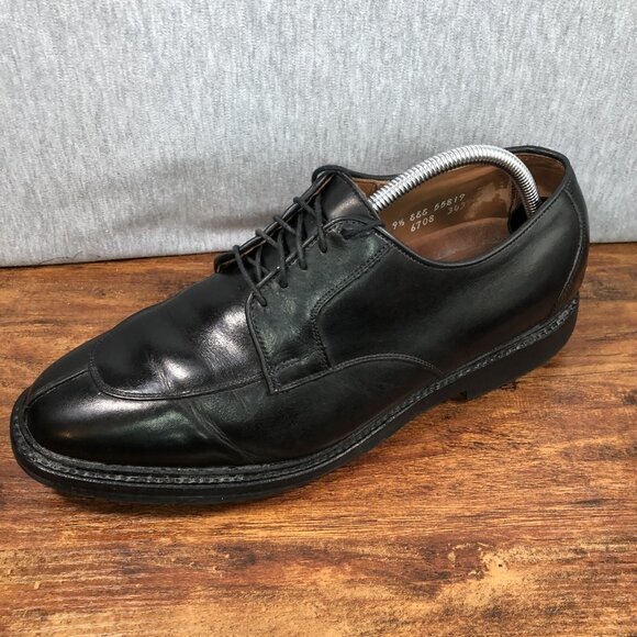 Allen Edmonds Men's 9.5 3E Wide Split Toe Derby Black Leather‎ Shoes Vibram Sole - Picture 7 of 10